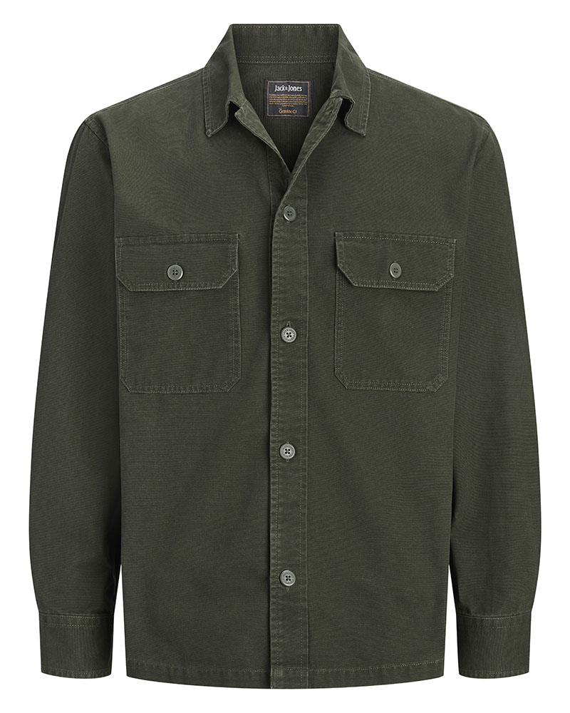 JACK & JONES JJECOLTON CANVAS OVERSHIRT LS SN - 12298629