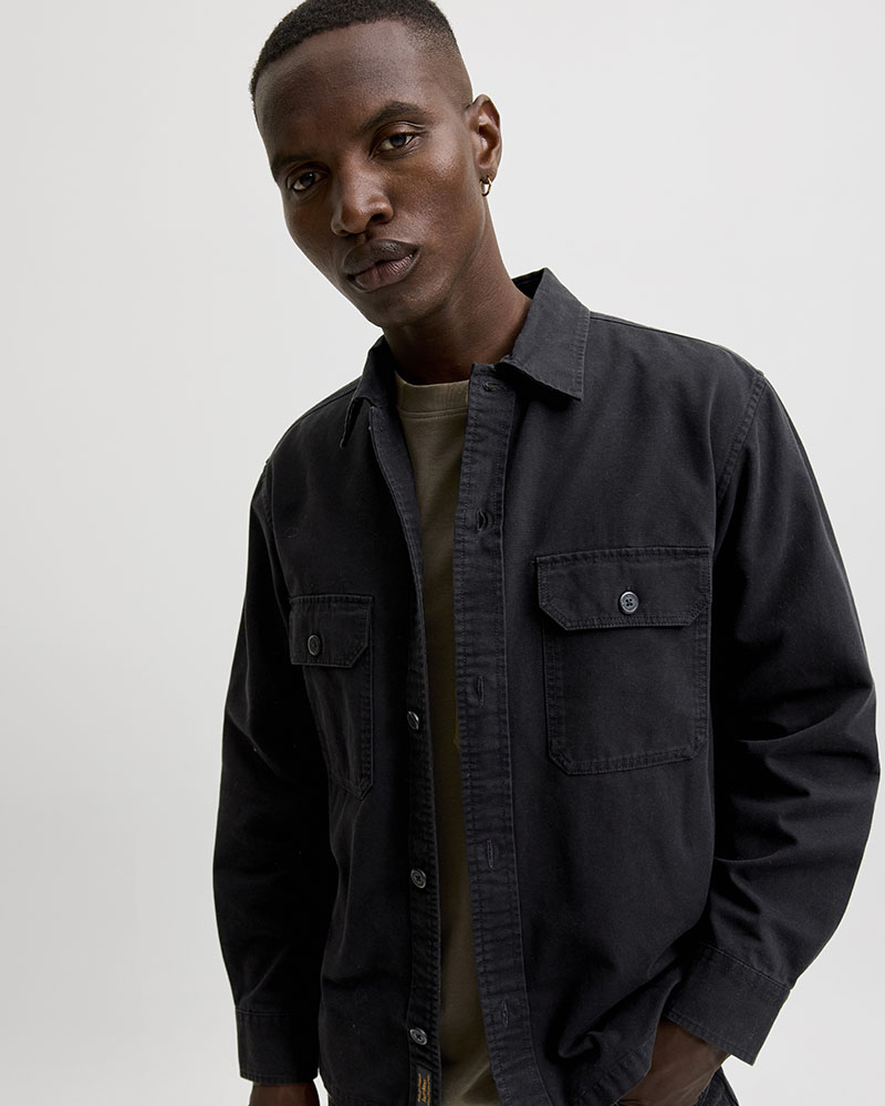 JACK & JONES JJECOLTON CANVAS OVERSHIRT LS SN - 12298629