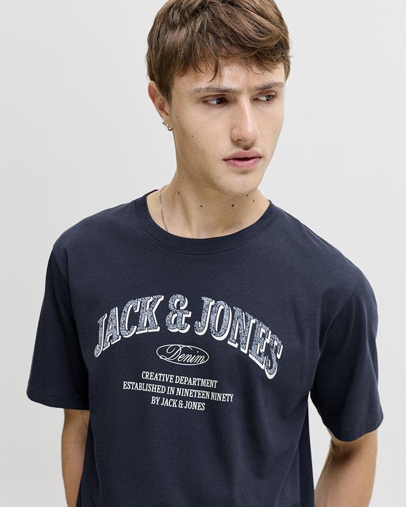 JACK & JONES JJEDENVER LOGO TEE SS O-NECK SN - 12298726