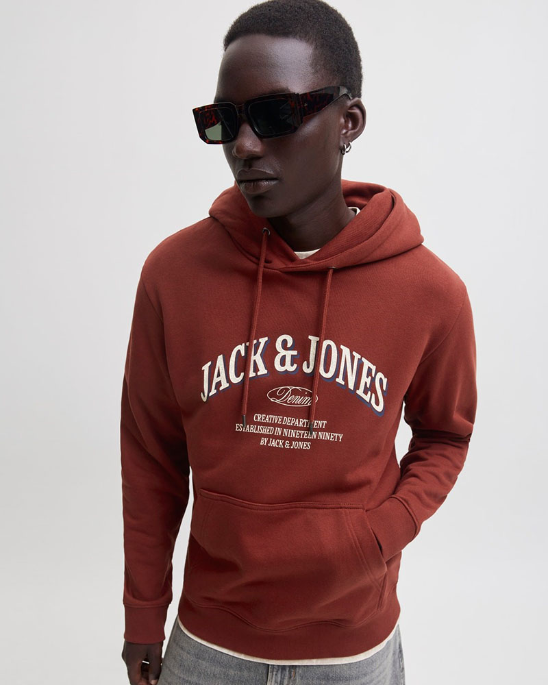 JACK & JONES JJEDENVER LOGO SWEAT HOOD SN - 12298730
