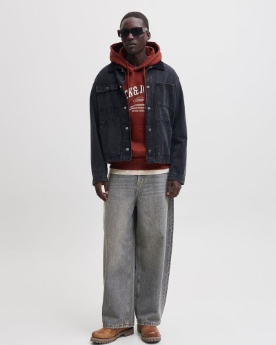 JACK & JONES JJEDENVER LOGO SWEAT HOOD SN - 12298730