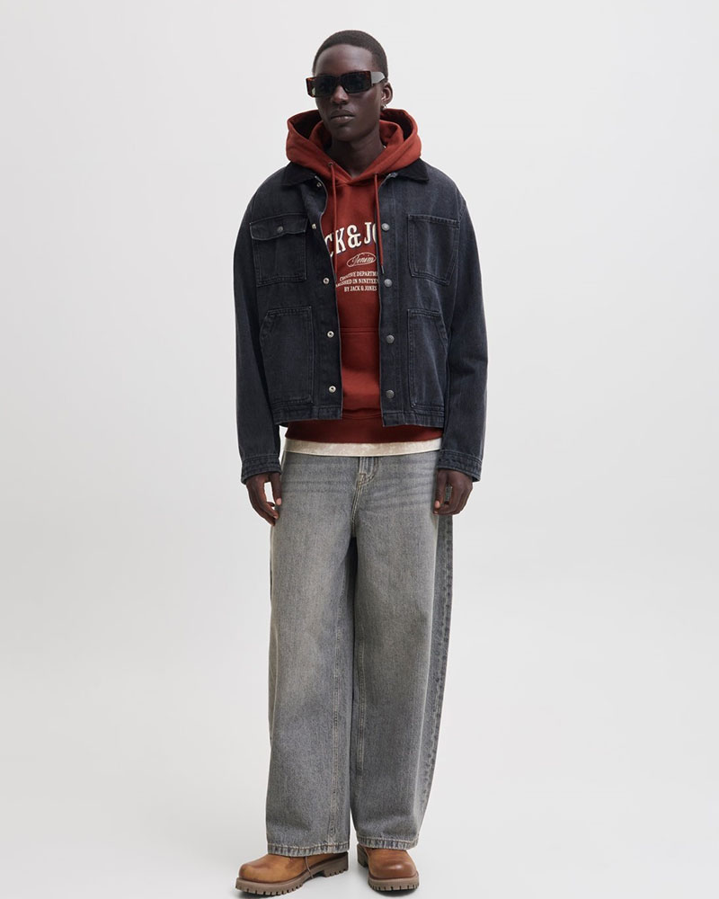 JACK & JONES JJEDENVER LOGO SWEAT HOOD SN - 12298730
