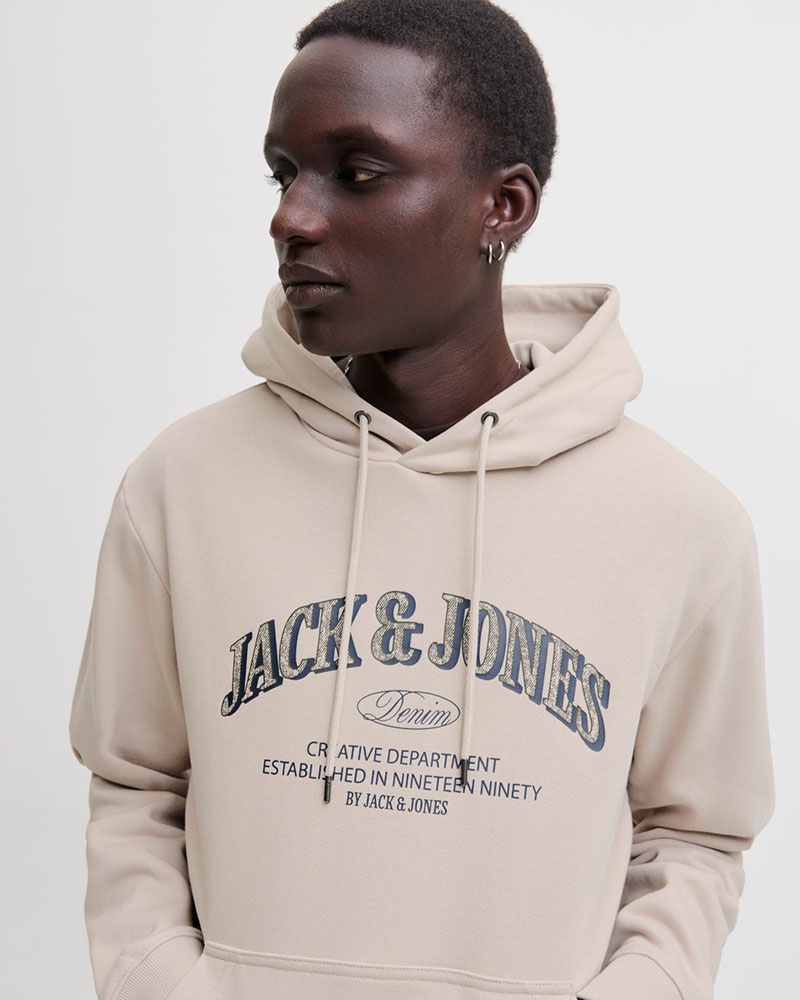 JACK & JONES JJEDENVER LOGO SWEAT HOOD SN - 12298730
