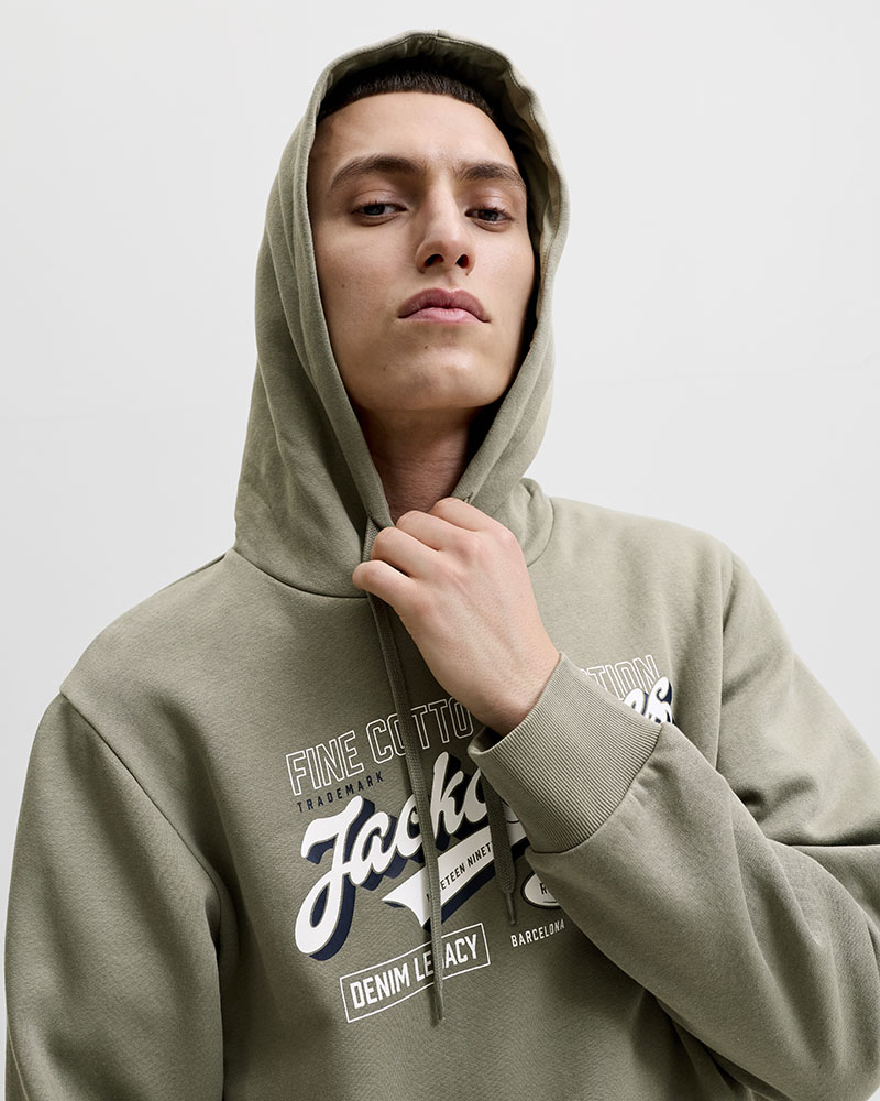 JACK & JONES JJELOGO SWEAT HOOD 2 COL AW26 SN - 12299467