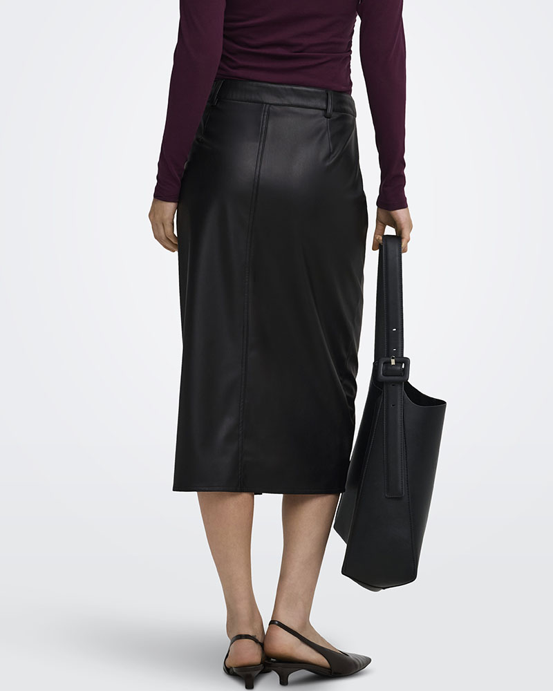 ONLY ONLBITTEN FAUX LEATH PENCIL SKIRT CC OTW - 15373299