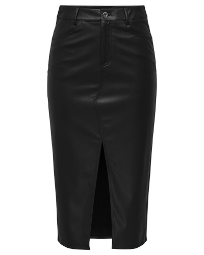 ONLY ONLBITTEN FAUX LEATH PENCIL SKIRT CC OTW - 15373299