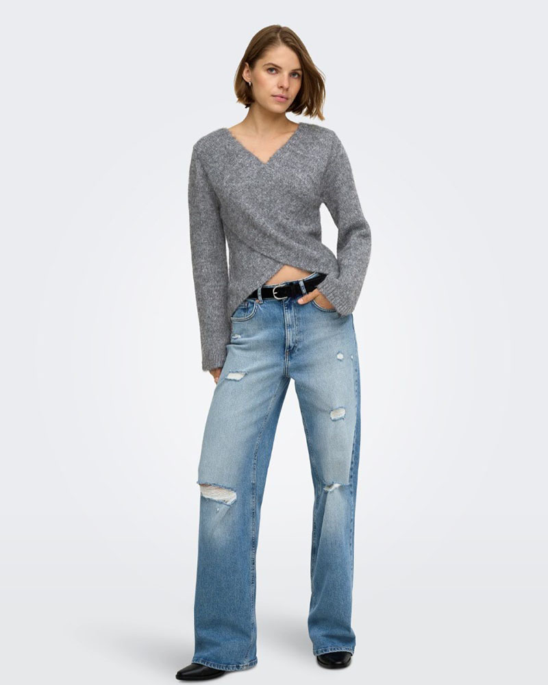 ONLY ONLMAGGIE LS CROSS V-NECK CC KNT - 15375129