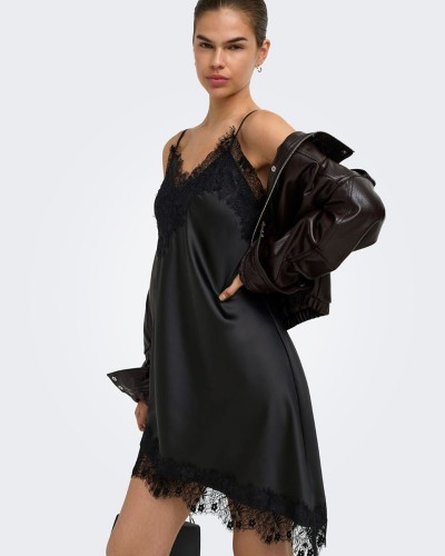 ONLY ONLINDONA STRAP SATIN LACE DRESS WVN - 15382051