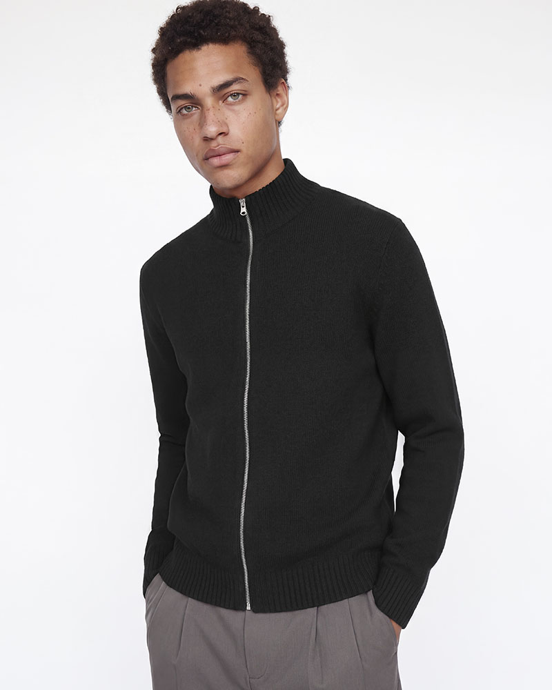 JACK & JONES JJSOHO OLLIE KNIT HIGH NECK ZIP CAR SN - 12298535