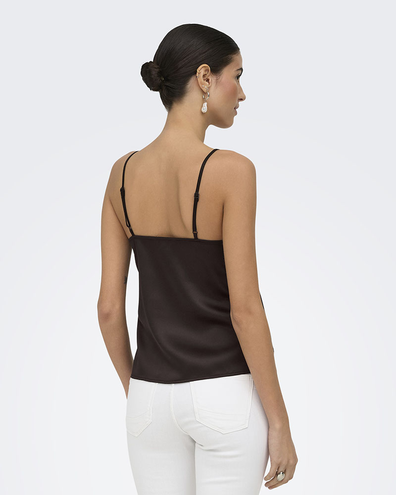 ONLY ONLFARAYA STRAP LACE SATIN TOP WVN - 15380254