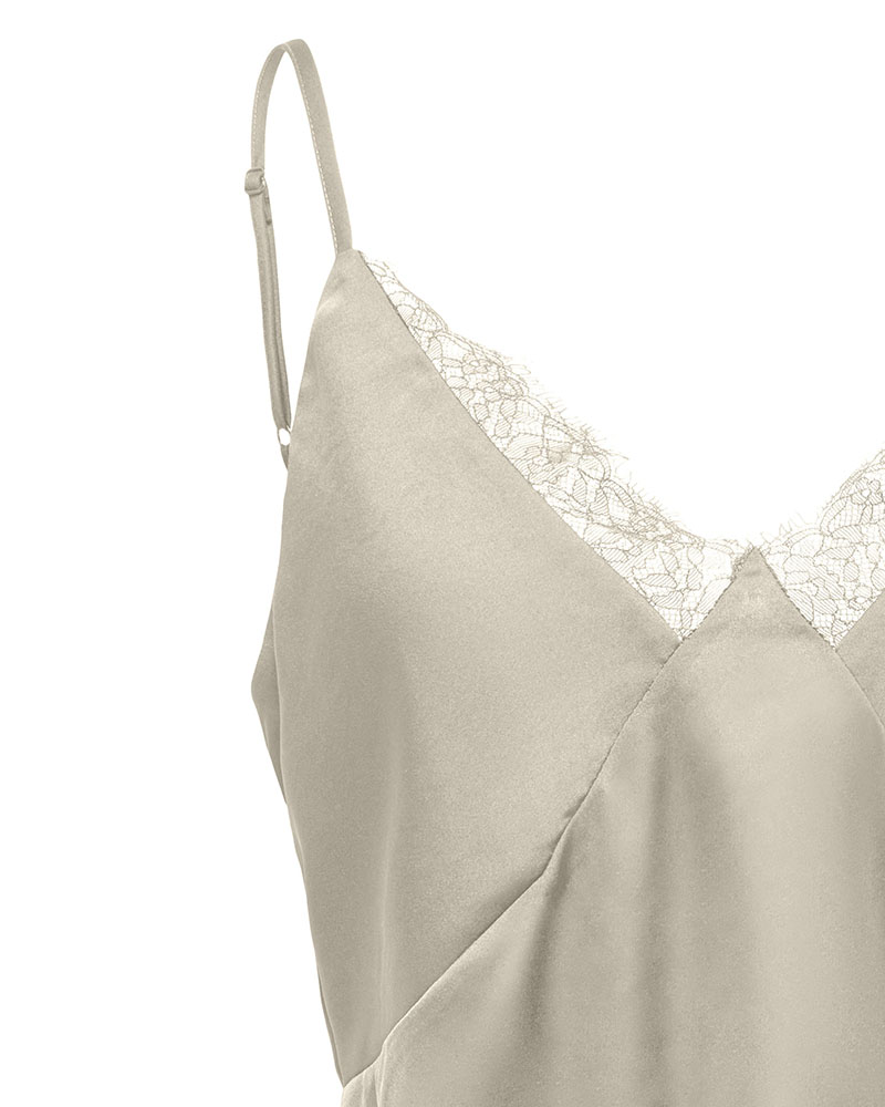 ONLY ONLFARAYA STRAP LACE SATIN TOP WVN - 15380254