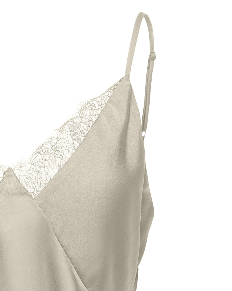 ONLY ONLFARAYA STRAP LACE SATIN TOP WVN - 15380254