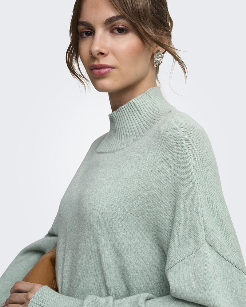 ONLY ONLMARY LS HIGH NECK SLIT KNT NOOS - 15379251