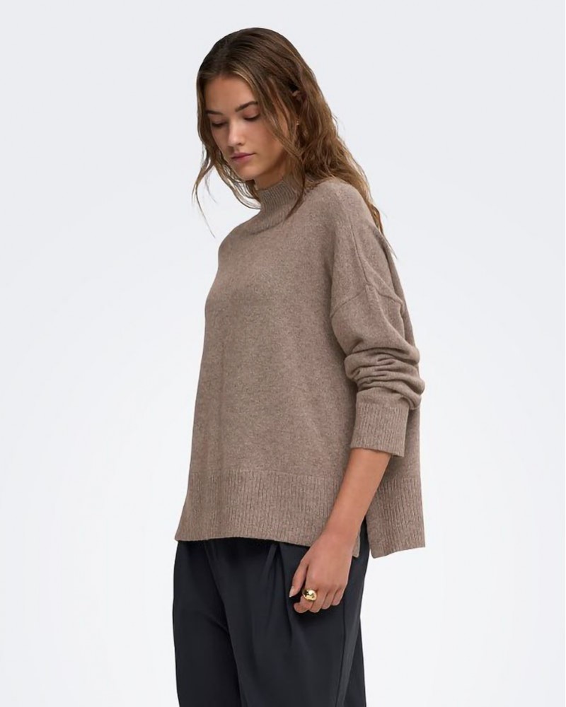 ONLY ONLMARY LS HIGH NECK SLIT KNT NOOS - 15379251