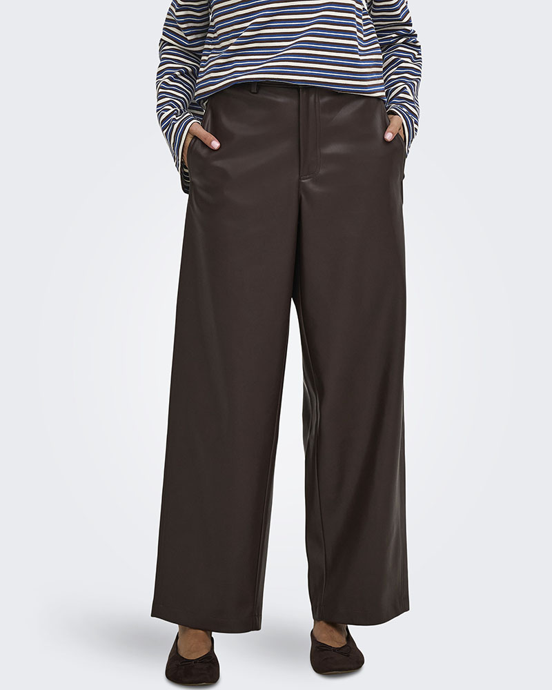 ONLY ONLNELI MW FAUX LEA BARREL PANT PNT - 15376856