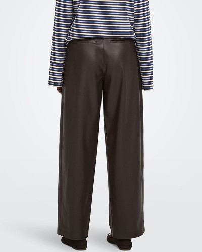 ONLY ONLNELI MW FAUX LEA BARREL PANT PNT - 15376856