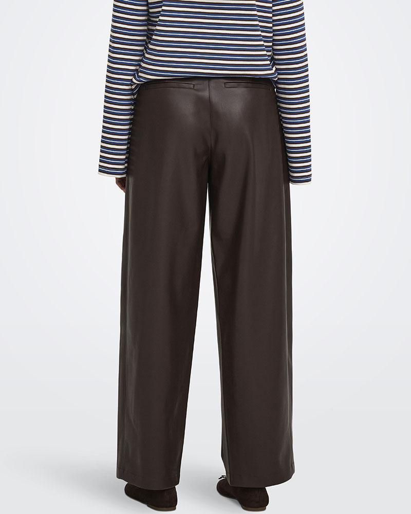 ONLY ONLNELI MW FAUX LEA BARREL PANT PNT - 15376856