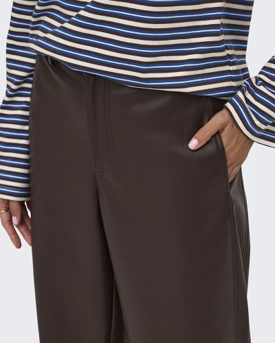 ONLY ONLNELI MW FAUX LEA BARREL PANT PNT - 15376856