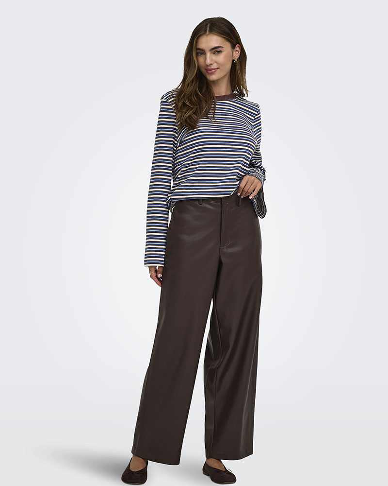 ONLY ONLNELI MW FAUX LEA BARREL PANT PNT - 15376856