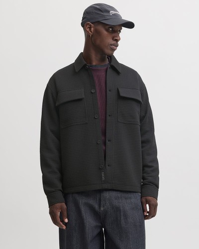 JACK & JONES JCOFUSION JERSEY WAFFLE OVERSHIRT - 12300901