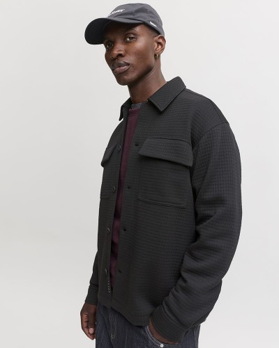 JACK & JONES JCOFUSION JERSEY WAFFLE OVERSHIRT - 12300901