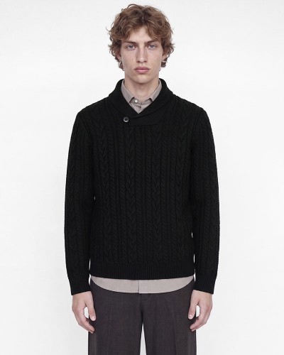 JACK & JONES JPRBLUCALLUM CABLE KNIT SHAWL NECK - 12299949