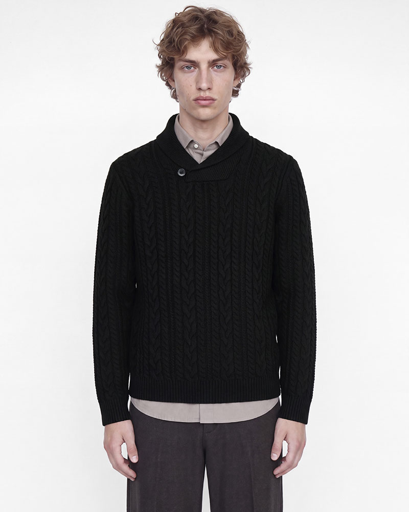 JACK & JONES JPRBLUCALLUM CABLE KNIT SHAWL NECK - 12299949 JACK & JONES JPRBLUCALLUM CABLE KNIT SHAWL NECK - 12299949