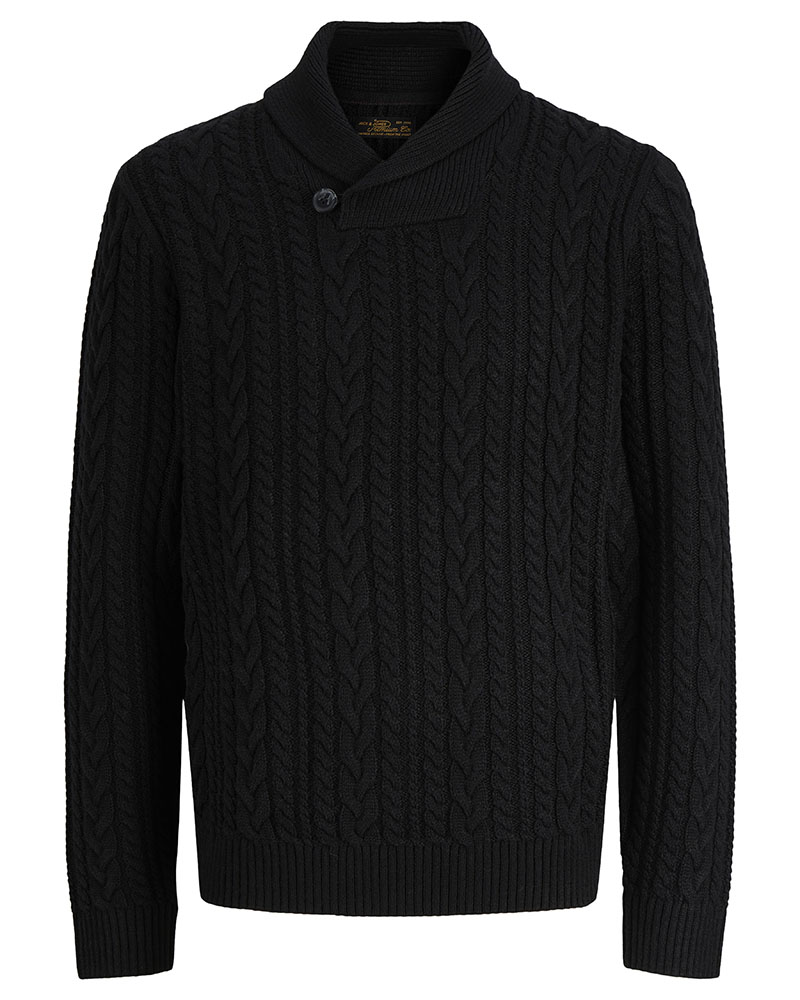 JACK & JONES JPRBLUCALLUM CABLE KNIT SHAWL NECK - 12299949 JACK & JONES JPRBLUCALLUM CABLE KNIT SHAWL NECK - 12299949