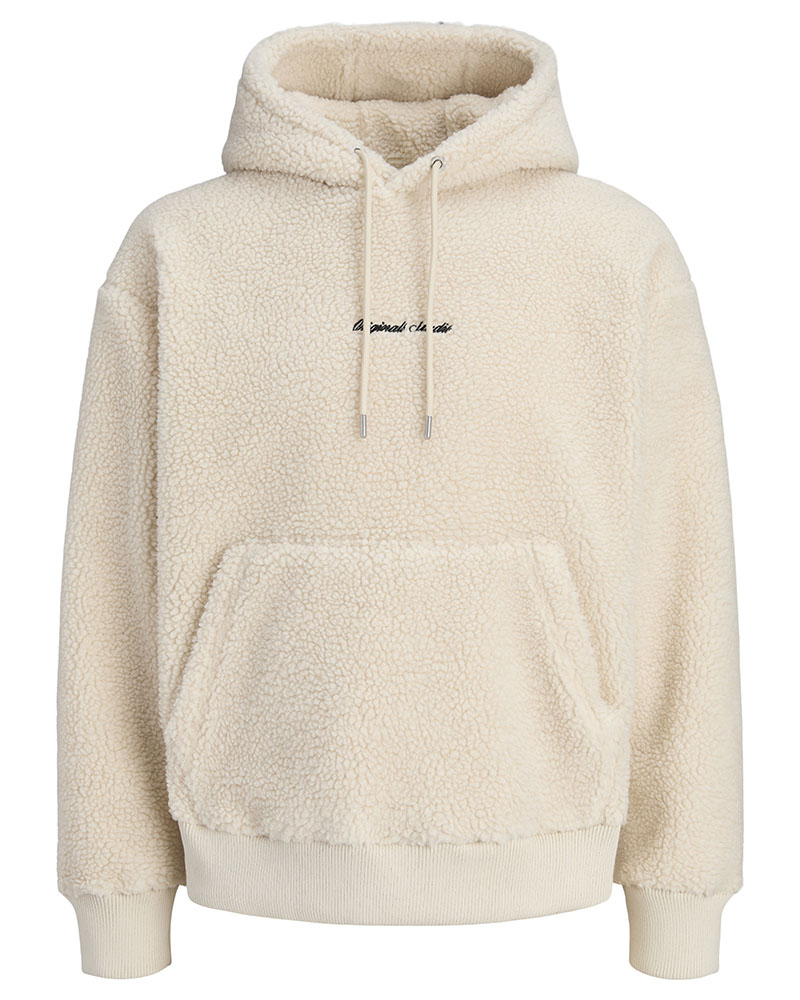 JACK & JONES JORNORREBRO EMB TEDDY SWEAT HOOD - 12300016