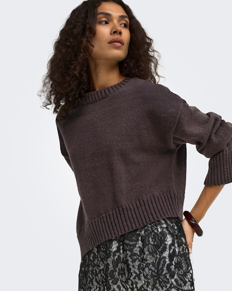 ONLY ONLEVIE LS LACE MIX O-NECK KNT - 15382505
