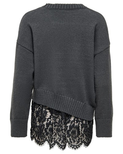 ONLY ONLEVIE LS LACE MIX O-NECK KNT - 15382505