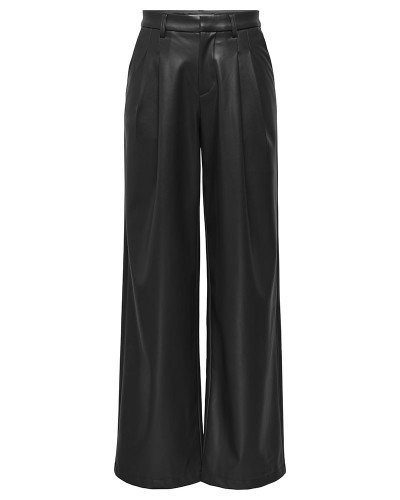 ONLY ONLNIELLA HW FAUX LEATHER WIDE PANT PNT - 15378766