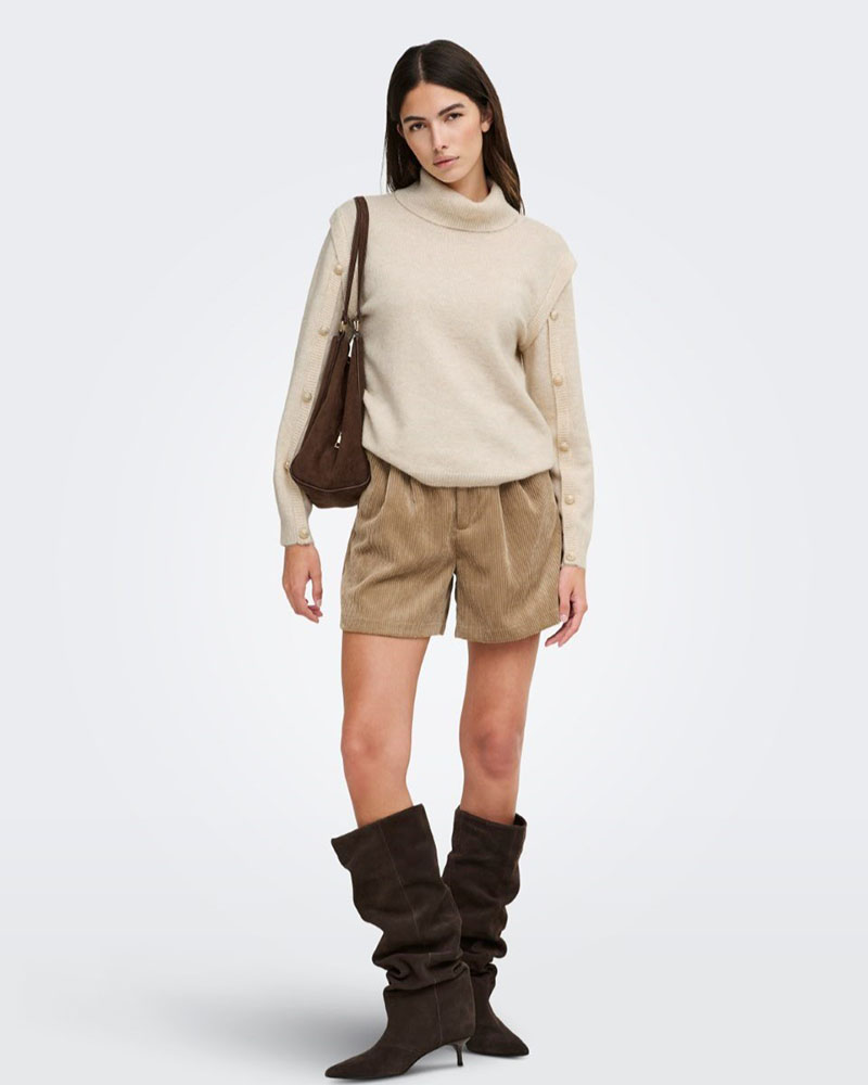 ONLY ONLAGATE HW CORD PLEAT SHORTS PNT - 15379198 ONLY ONLAGATE HW CORD PLEAT SHORTS PNT - 15379198