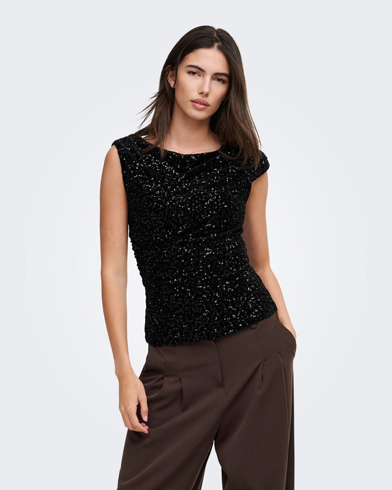 ONLY ONLNOXLEY SL SEQUIN TOP WVN - 15383400 ONLY ONLNOXLEY SL SEQUIN TOP WVN - 15383400