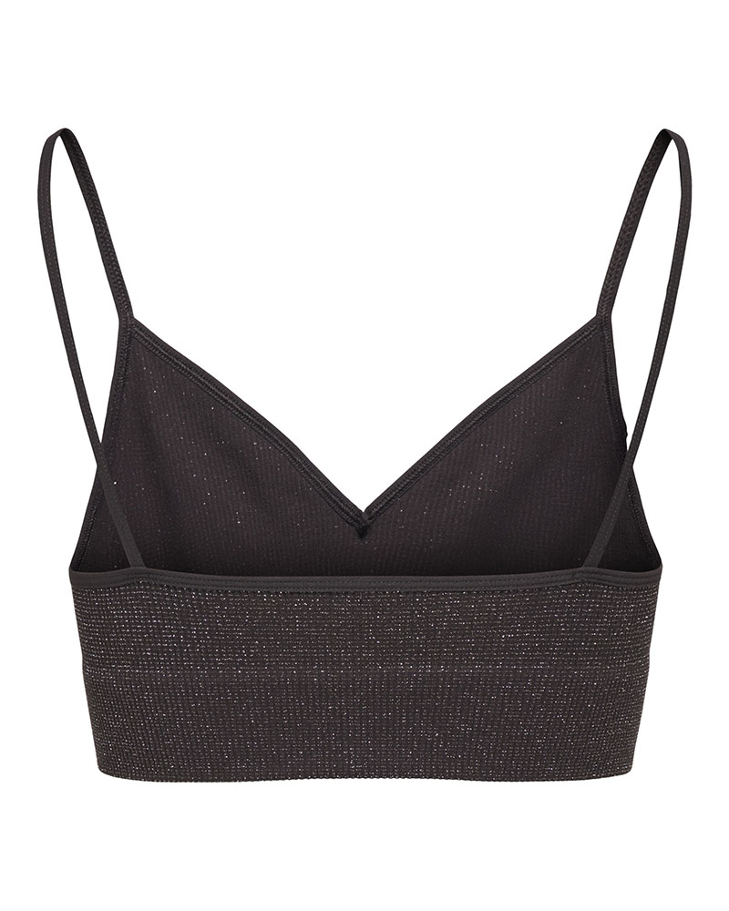 ONLY ONLVICKY GLITTER SEAMLESS V-NECK TOP ACC - 15245895