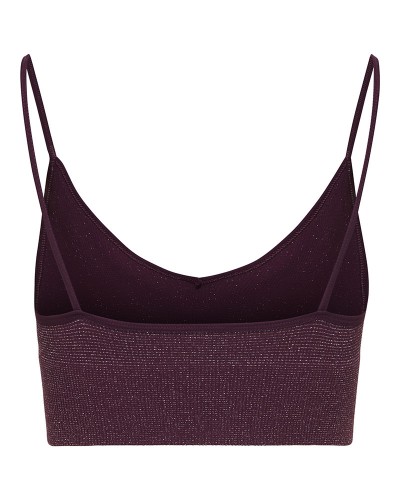 ONLY ONLVICKY GLITTER SEAMLESS V-NECK TOP ACC - 15245895
