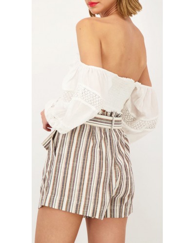 AXEL ACCESSORIES STRIPED SHORTS WITH BELT - 1418-0181