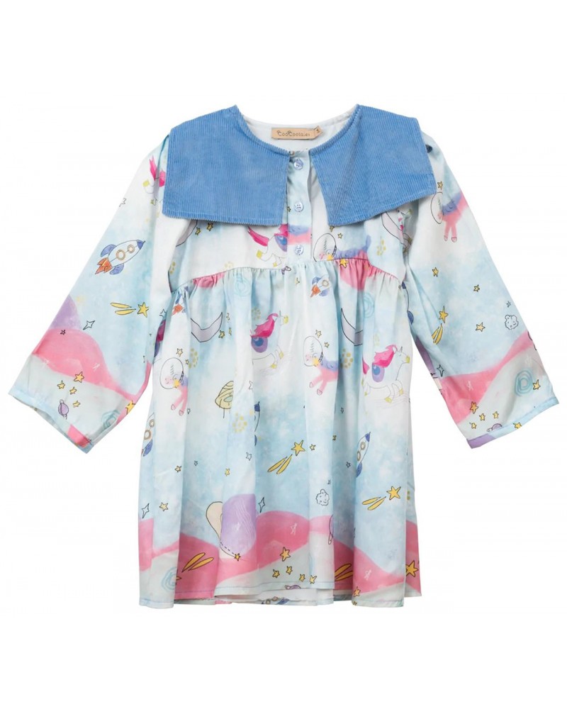 COOCOOTALES Unicorn in space tense blue collar - AW22-UISTBC