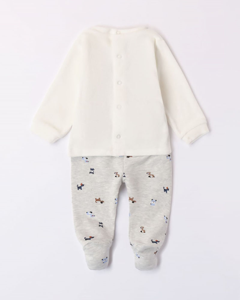IDO TWO PIECES ROMPERS SUIT WITH FEET - 4.7152/00
