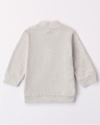 IDO OPEN LONG SLEEVE SWEATER WITH ZIP OR BUTTONS - 4.7192/00