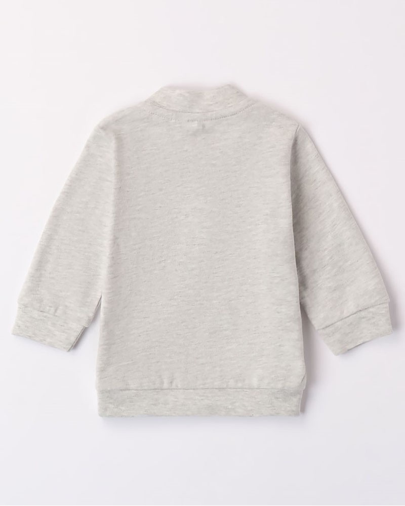 IDO OPEN LONG SLEEVE SWEATER WITH ZIP OR BUTTONS - 4.7192/00