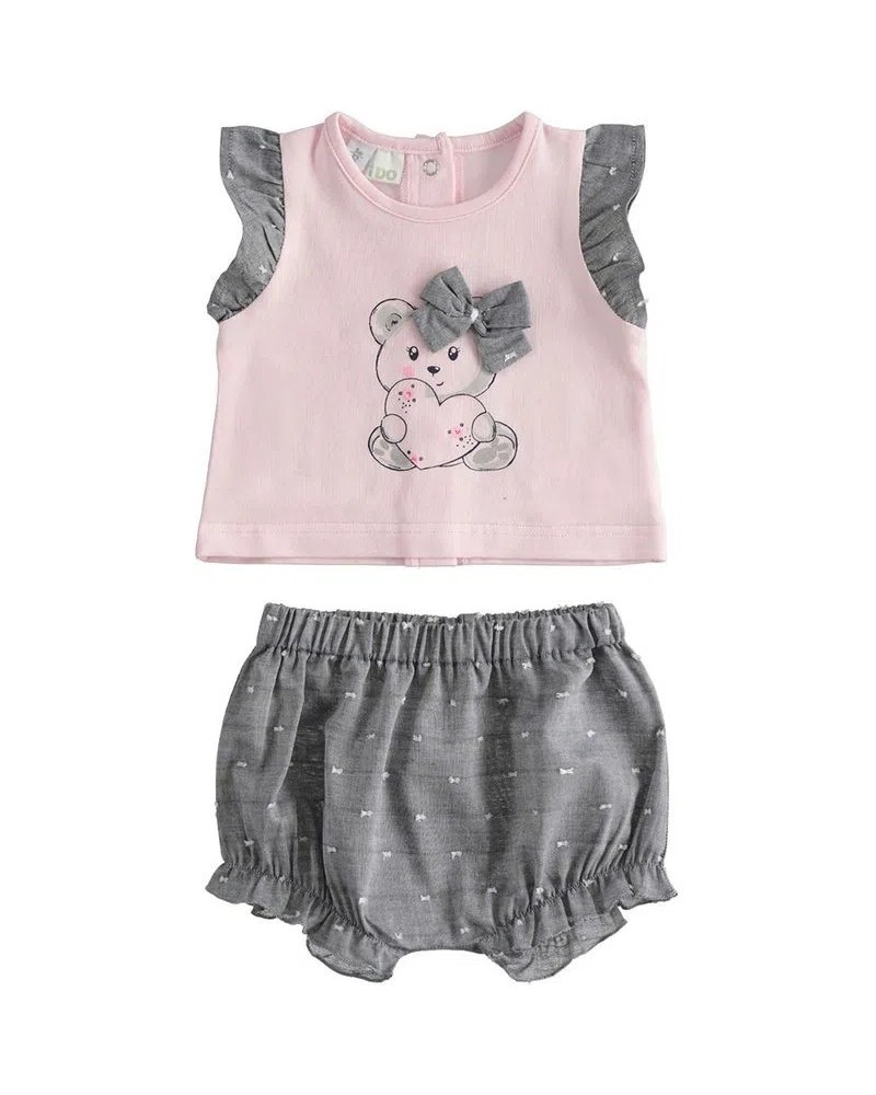 IDO T-shirt with teddy bear and shorts set - 4.4137/00