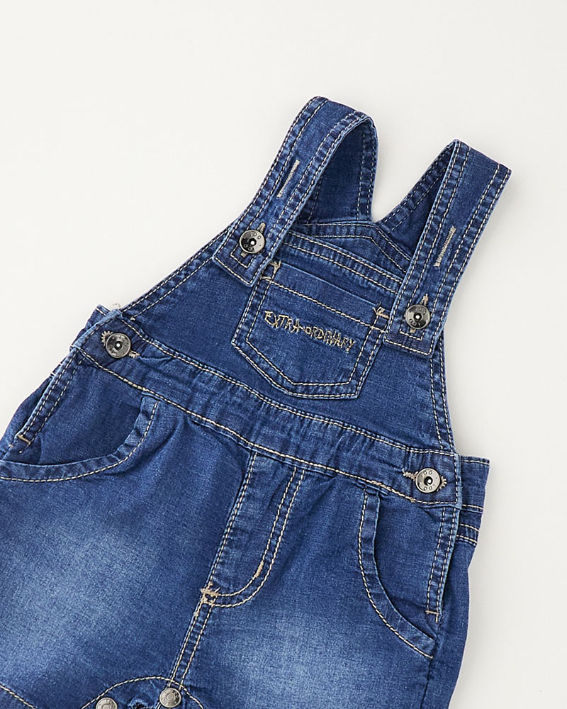 IDO SHORT DENIM DUNGAREES - 4.G176/00