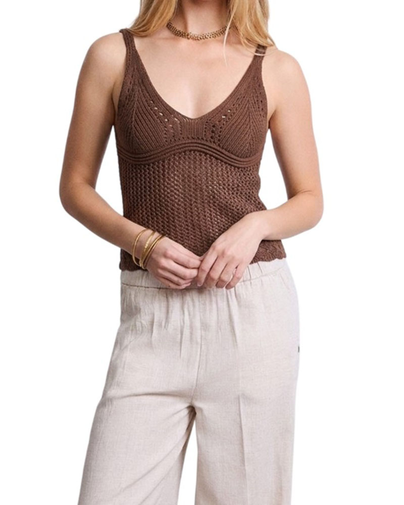 MARKUP  TOP F.7 IN CROCHET CON SCOLLO V ΓΥΝΑΙΚΕΙΟ ΠΛΕΚΤΟ - MUPAPMW1600007000000
