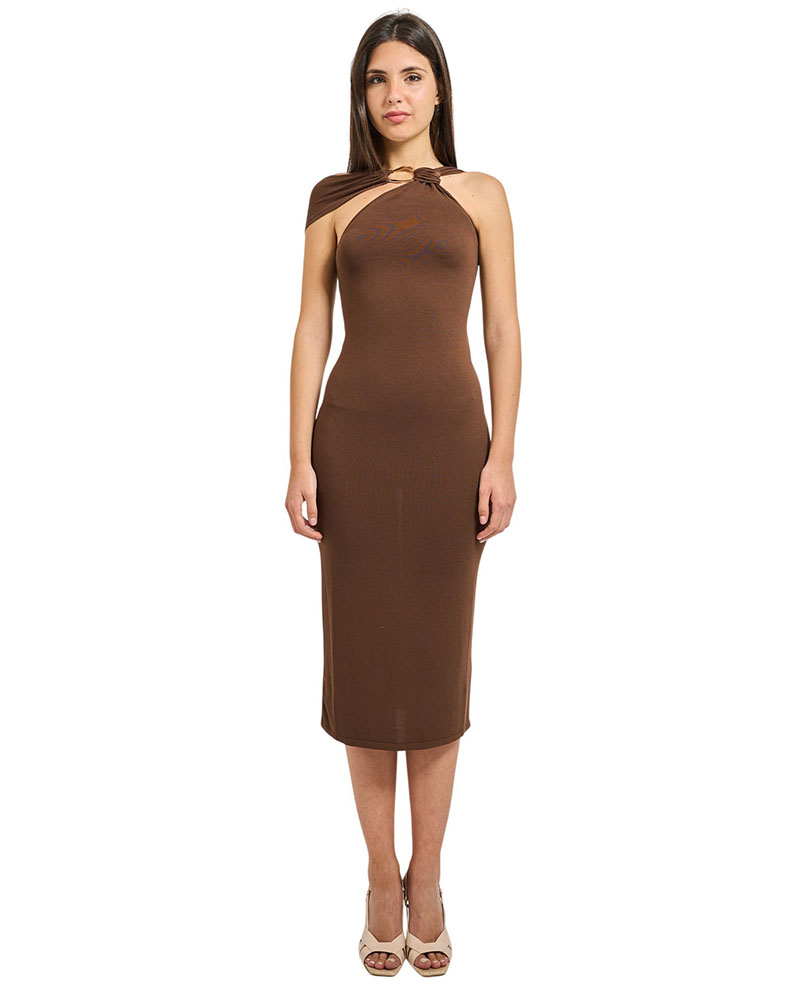 MARKUP VESTITO MIDI F.12 CON NODO FRONTALE E APPLICAZIONE METALLICA ΠΛΕΚΤΟ ΓΥΝΑΙΚΕΙΟ - MUPAPMW1600013000000