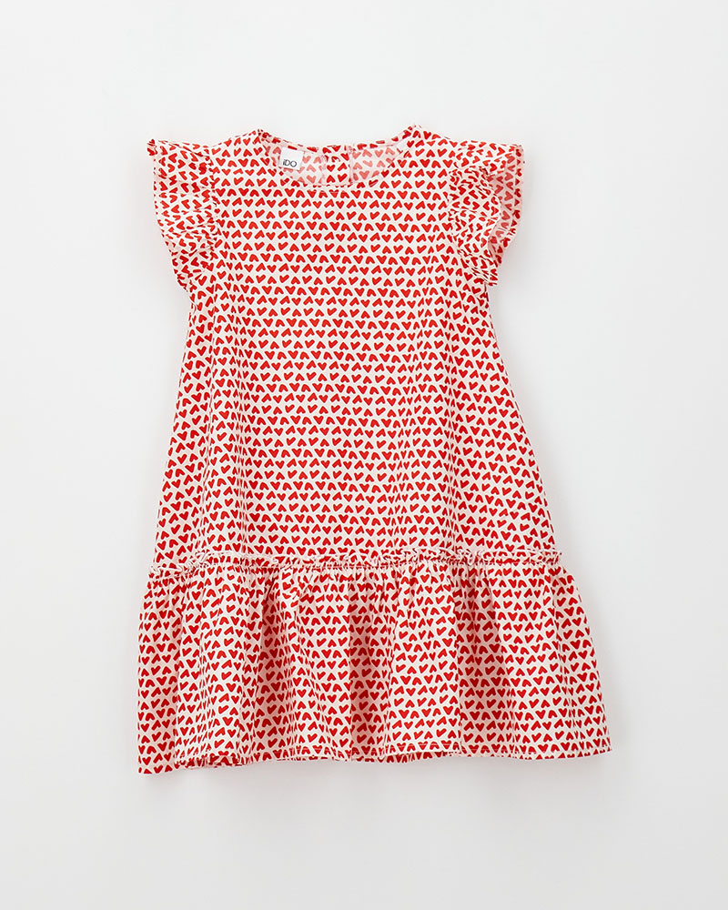 IDO WOVEN DRESS WITH SLEEVES - 4.G501/G1