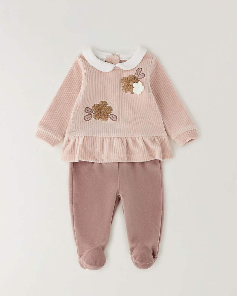IDO TWO PIECES ROMPERS SUIT WITH FEET - 4.H185/00