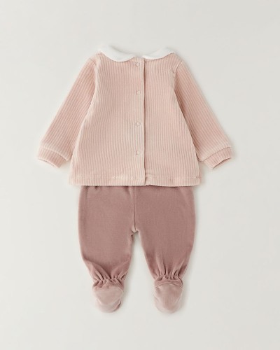 IDO TWO PIECES ROMPERS SUIT WITH FEET - 4.H185/00