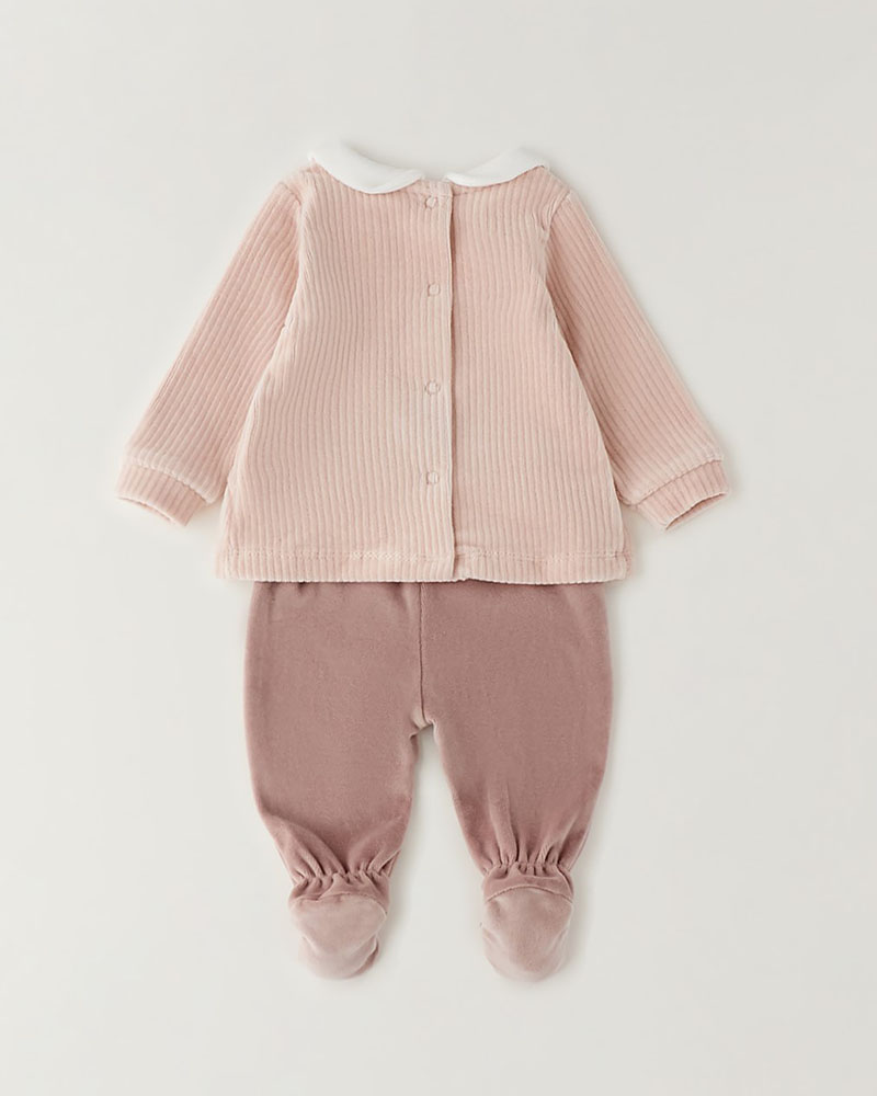 IDO TWO PIECES ROMPERS SUIT WITH FEET - 4.H185/00