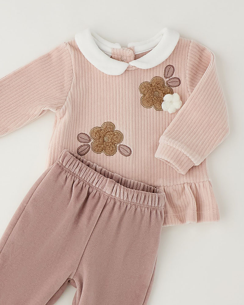 IDO TWO PIECES ROMPERS SUIT WITH FEET - 4.H185/00